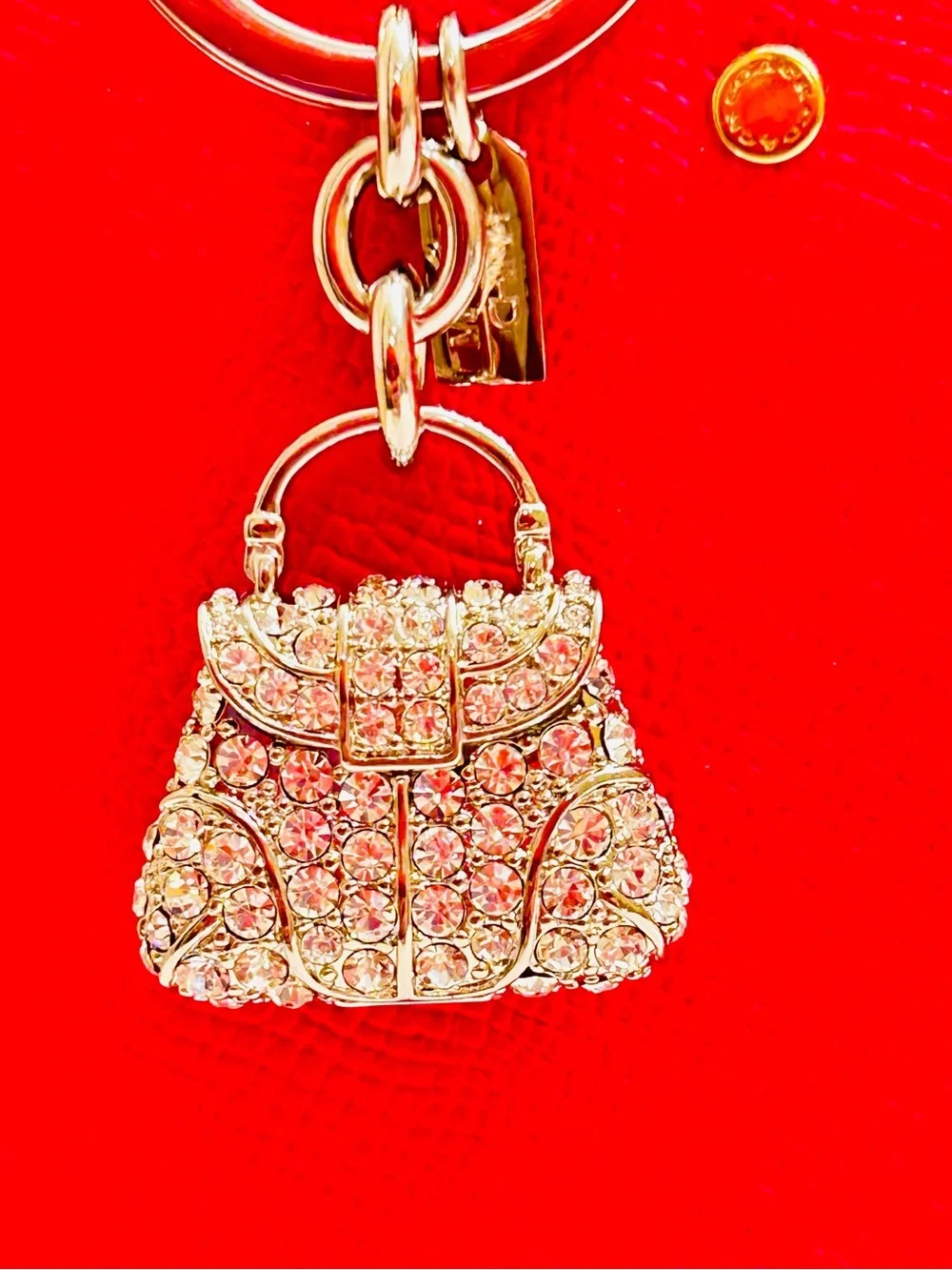 EXTREMELY RARE Coach 3-D Y2K Crystal  SoHo Purse Keychain/ Bag Charm
